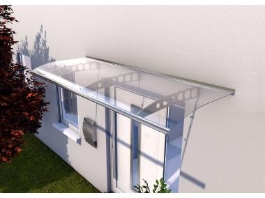 Zdjęcie: Zadaszenie Swing PT/ET stal kwas. 2400x900x220 mm Akryl 4 mm GUTTA