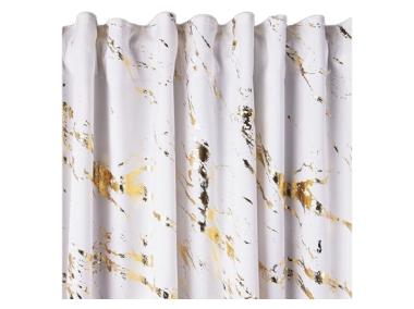 Zdjęcie: Zasłona velvetowa z nadrukiem-marmur endless chic gold biało-złota 140x270 cm CHIC HOME