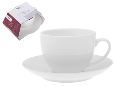 Zdjęcie: Filiżanka i spodek Pure white 240 ml z porcelany New Bone 81434 RAVI