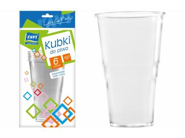 Zdjęcie: Kubki do piwa jednorazowe 400 ml  - 6 szt. RAVI