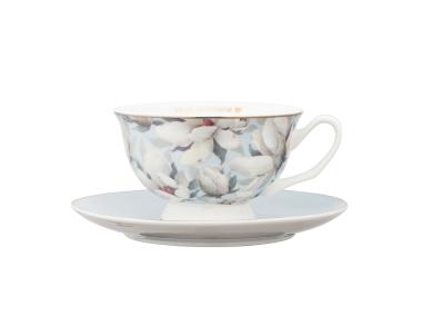 Zdjęcie: Filiżanka Magnolia błękitna 220 ml ze spodkiem dekoracja Moja kochana ALTOM DESIGN