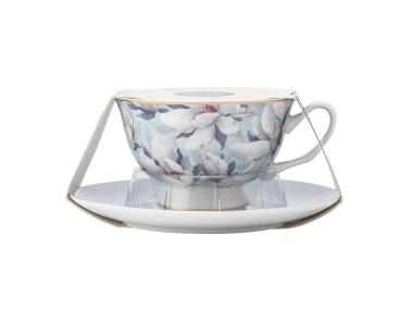 Zdjęcie: Filiżanka Magnolia błękitna 220 ml ze spodkiem dekoracja Moja kochana ALTOM DESIGN