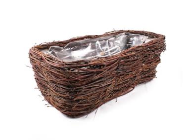 Zdjęcie: Balkonówka z brzozy z folią 41x20x15 cm prostokątna TIN TOURS