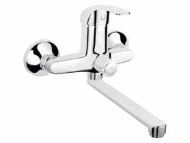 Bateria umywalkowa ścienna Vasto z przyłączem natrysku, chrom FERRO