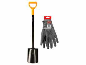 Szpadel prosty Solid + rękawice męskie rozmiar 10 FISKARS