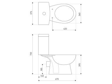 Zdjęcie: Kompakt WC stojący Tetra z deską NOVOTERM