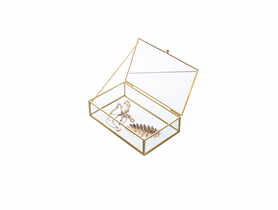Szkatułka szklana 20x12 cm Golden Honey ALTOMDESIGN