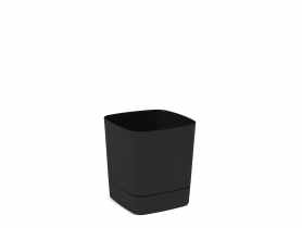Donica z podstawką Clima 19x19 cm czarna LAMELA PLASTIC
