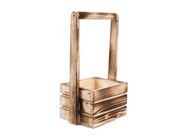 Zdjęcie: Skrzynka drewniana z pałąkiem 18x13x11 cm/31 cm opalana TIN TOURS
