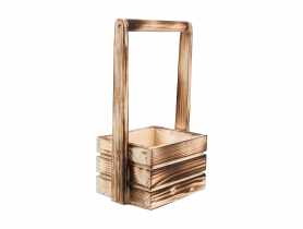 Skrzynka drewniana z pałąkiem 18x13x11 cm/31 cm opalana TIN TOURS
