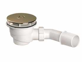 Syfon brodzikowy wys. 80 mm z odejściem 40/50 mm pokrywa abs złoty 113 mm MCALPINE