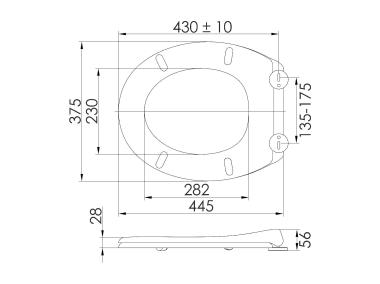 Zdjęcie: Deska sedesowa wolnoopadająca wypinana szary mat STINNEA