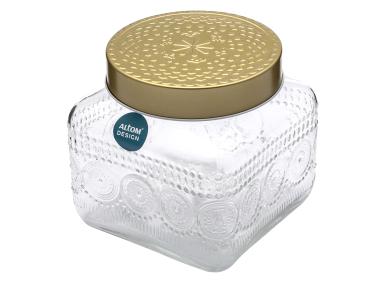 Zdjęcie: Pojemnik kwadratowy Daisy z pokrywką w kolorze złota 12,5x12,5x12 cm ALTOM DESIGN