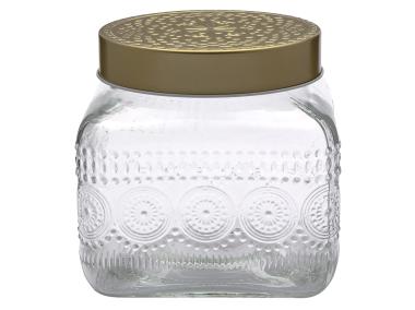 Zdjęcie: Pojemnik kwadratowy Daisy z pokrywką w kolorze złota 12,5x12,5x12 cm ALTOM DESIGN