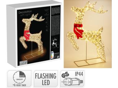 Zdjęcie: Renifer z kokarda 50x88 cm 720 led KOOPMAN