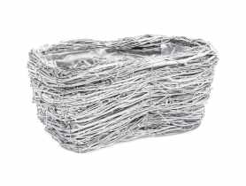 Balkonówka donica z brzozy 30x18x15 cm wrzosówka biała TIN TOURS