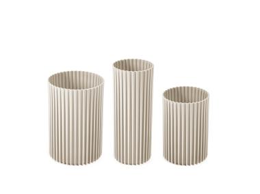 Zdjęcie: Zestaw wazonów Nemo, 3 sztuki recycled, beżowy LAMELA