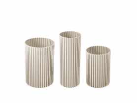 Zestaw wazonów Nemo, 3 sztuki recycled, beżowy LAMELA