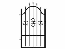 Furtka Iga 0,90 m, 1,20-1,50 m, ocynk+RAL9005 lewa POLBRAM