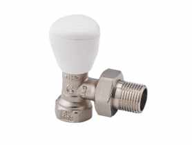 Zawór na zawieszce grzejnikowy zasilający kątowy 1/2" CALIDO