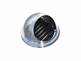 Czerpnia wyrzutnia ścienna chromoniklowa z okapnikiem 100 mm VENTS