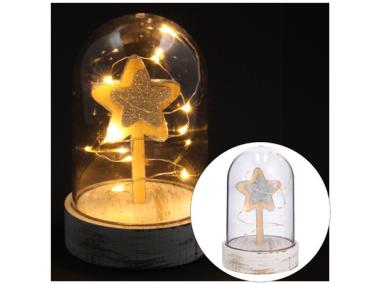 Zdjęcie: Dekoracja 10 LED z gwiazdą 14,5 x 9,3 cm kolor światła ciepły biały JUMI