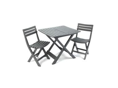 Zdjęcie: Zestaw mebli kampingowych składany antracytowy EUROHIT