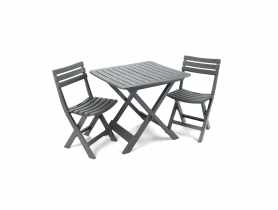 Zestaw mebli kampingowych składany antracytowy EUROHIT