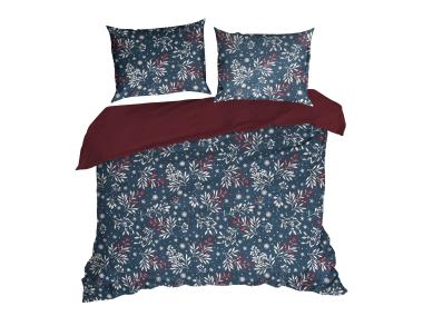 Zdjęcie: Komplet pościeli bawełnianej z nadrukiem świątecznym Kristy 220x200 cm, 70x80 cm - 2 szt. EUROFIRANY