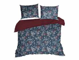 Komplet pościeli bawełnianej z nadrukiem świątecznym Kristy 220x200 cm, 70x80 cm - 2 szt. EUROFIRANY
