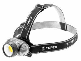 Latarka czołowa 3W LED COB, 3xAAA TOPEX