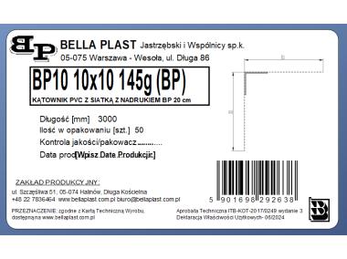 Zdjęcie: Kątownik prosty z siatką BP10 L300 20 cm BELLA PLAST