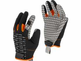 Rękawice warsztatowe czarno-pomarańczowe, l281809p, karta, "9", CE, LAHTI PRO