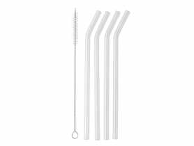 Komplet 4 słomek szklanych ze szczoteczką do czyszczenia 20,5 cm ALTOM DESIGN