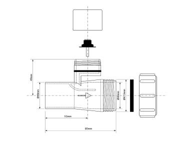Zdjęcie: McALPINE Złączka z zaworem napowietrzający 40mm