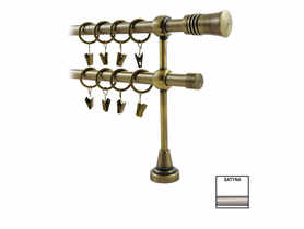 Karnisz podwójny Hefajstos Plus 16 mm - 200 cm cylinder satyna KARWEL