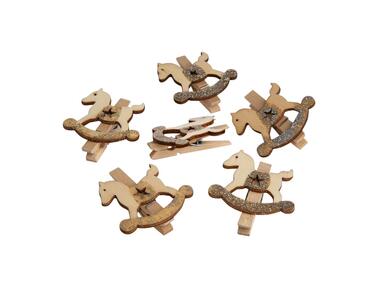 Zdjęcie: Komplet 6 klamerek drewnianych Koniki 4x4,5 cm ALTOMDESIGN