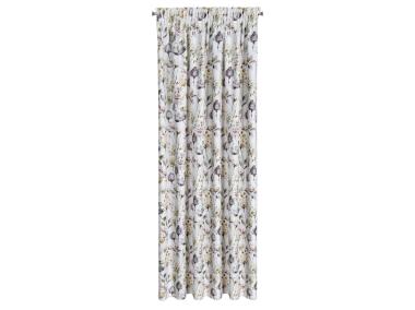 Zdjęcie: Zasłona Zoja 140x270 cm biało-oliwkowa na taśmie EUROFIRANY