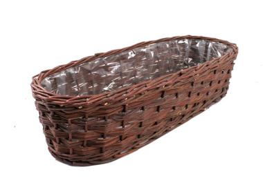 Zdjęcie: Balkonówka doniczka wiklinowa skrzynka balkonowa 68x25x17 cm TIN TOURS
