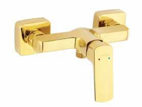 Bateria natryskowa ścienna Vitto VerdeLine, złoty FERRO