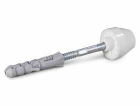 Mocowanie umywalkowe KPU biały kapturek wkręt 10x140 mm z łbem sześciokątnym 2 szt. RAWLPLUG