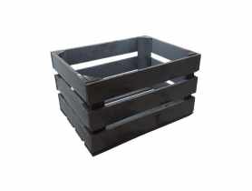 Skrzynka drewniana malowana szara M TAJEMNICZY OGRÓD