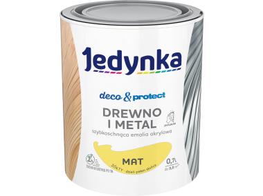 Zdjęcie: Emalia akrylowa Deco&Protect drewno i metal mat żółty 0,7 L JEDYNKA