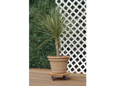 Zdjęcie: Podstawka drewniana na kółkach pod doniczkę Flora Roll, fi30 cm, FSC-FR, naturalny NORTENE
