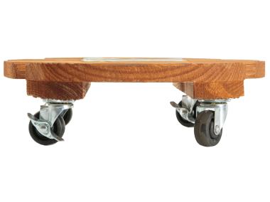 Zdjęcie: Podstawka drewniana na kółkach pod doniczkę Flora Roll, fi30 cm, FSC-FR, naturalny NORTENE