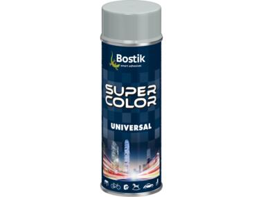 Zdjęcie: Lakier uniwersalny ogólnego zastosowania Super Color Universal jasnoszary RAL 7035 400 ml BOSTIK