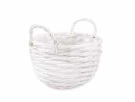 Osłonka wiklinowa z uchwytami 26x26x16/23 h cm biała TIN TOURS