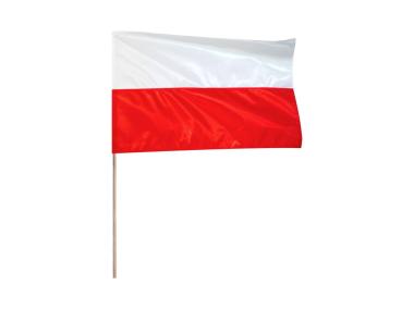 Zdjęcie: Flaga narodowa Polski 112x70 cm w kpl z drzewcem METRO