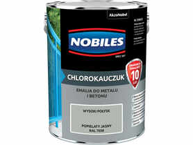 Emalia do metalu i betonu Chlorokauczuk popielaty jasny wysoki połysk 5 L NOBILES