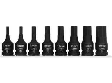 Zdjęcie: Zestaw 8szt bitonasadki udarowe 1/2 Hex 5-19 mm box PROLINE